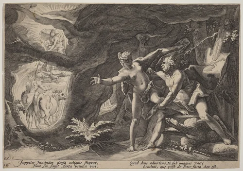 Jupiter and Io by Hendrick Goltzius, print, 1595-1605