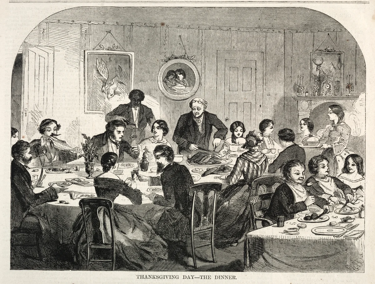 Thanksgiving Day - The Dinner by Winslow Homer, print, 1858