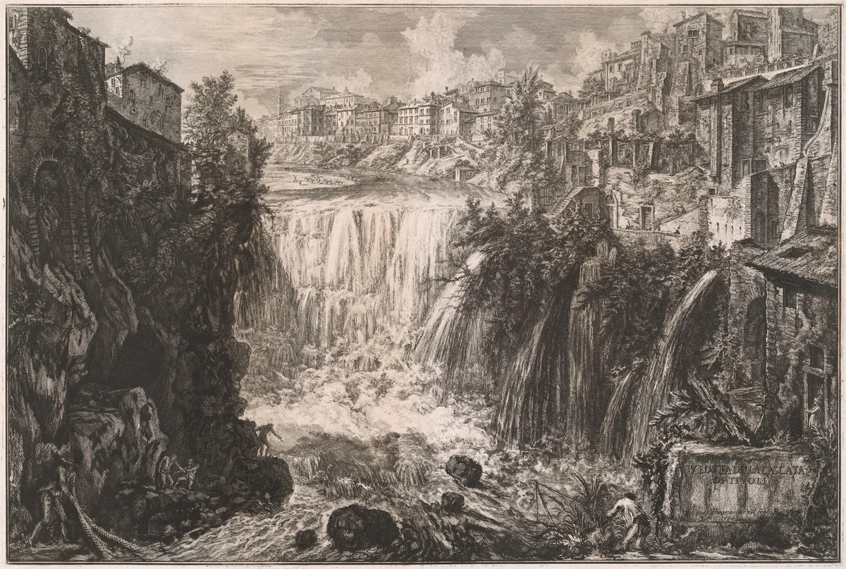 Veduta della Cascata di Tivoli by Giovanni Battista Piranesi, print, 1766