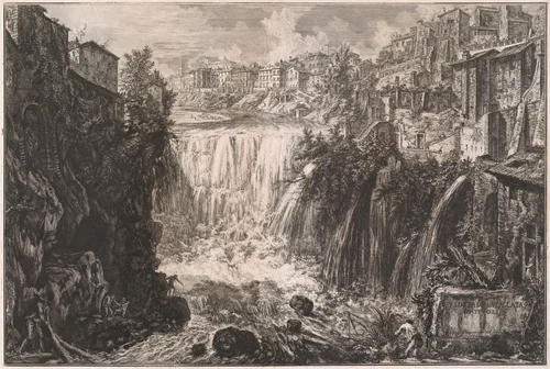 Veduta della Cascata di Tivoli by Giovanni Battista Piranesi, print, 1766