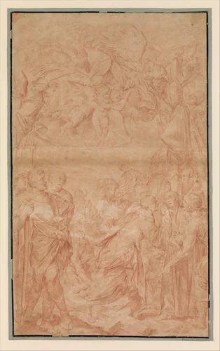 A Crucifixion by anonymous, drawing, 1600-1700