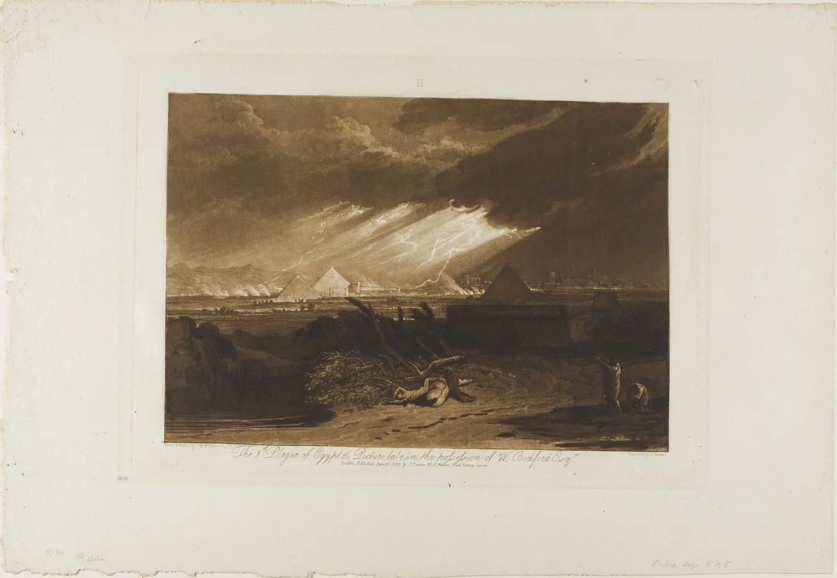 The Fifth Plague of Egypt, plate 16 from Liber Studiorum by Joseph Mallord William Turner, print, 1808