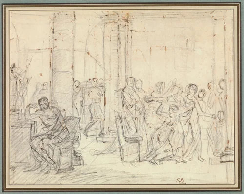 Study for The Lictors Bringing Brutus the Bodies of his Sons by Jacques-Louis David, drawing, 1785-1791