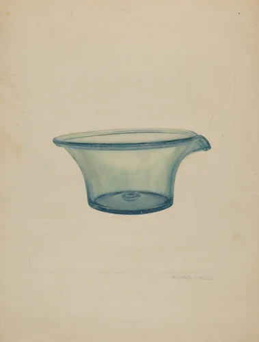 Glass Milk Pan by Michael J. Miceli, index of american design, 1937