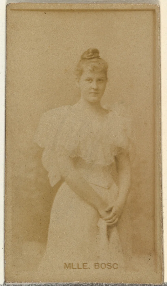 Mlle. Bosc, from the Actors and Actresses series (N145-8) issued by Duke Sons & Co. to promote Duke Cigarettes by W. Duke, Sons & Co., photograph, 1890-1895