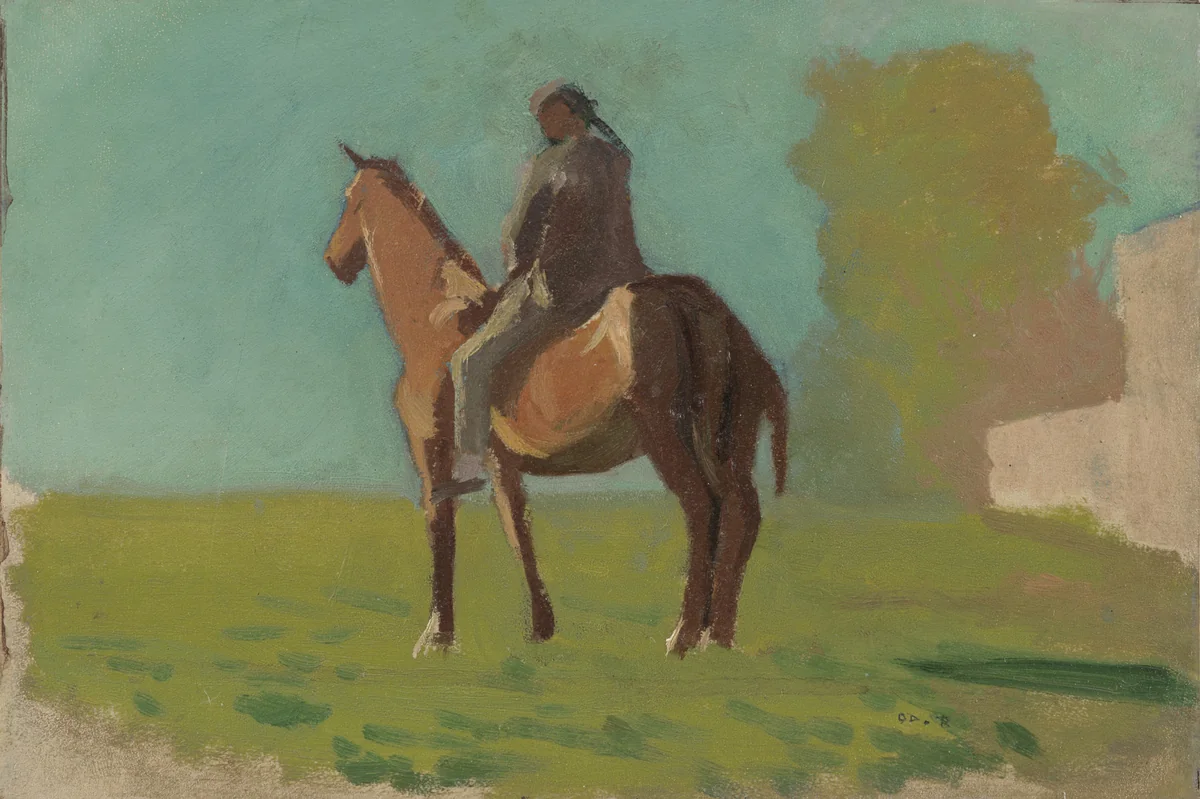 Apache (Man on Horseback) by Odilon Redon, painting, 1875