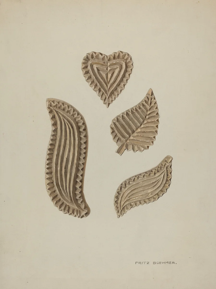Pa. German Stamping Blocks for Homespun Cotton or Linens by Fritz Boehmer, index of american design, 1939