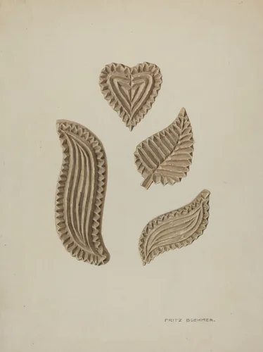 Pa. German Stamping Blocks for Homespun Cotton or Linens by Fritz Boehmer, index of american design, 1939