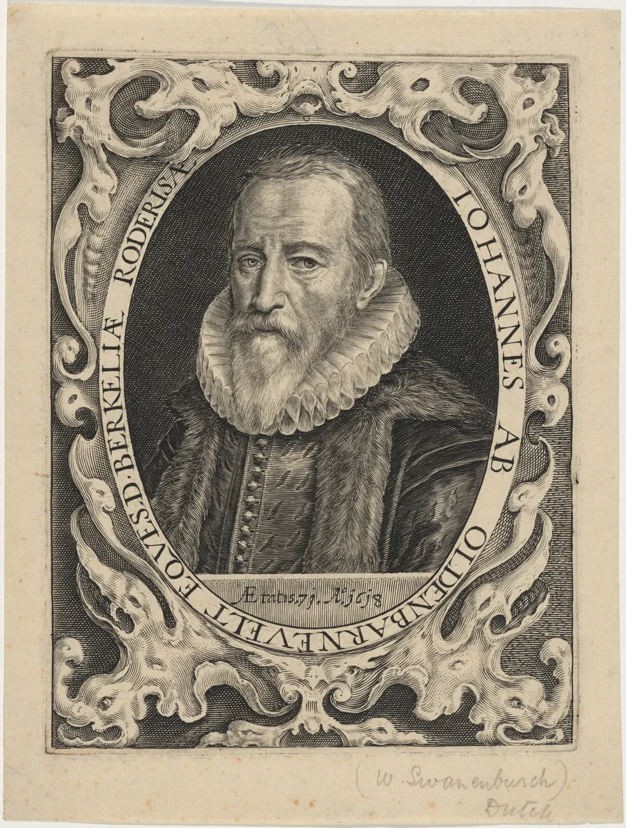 Johan van Oldenbarneveldt by Willem van Swanenburgh, print, 1618