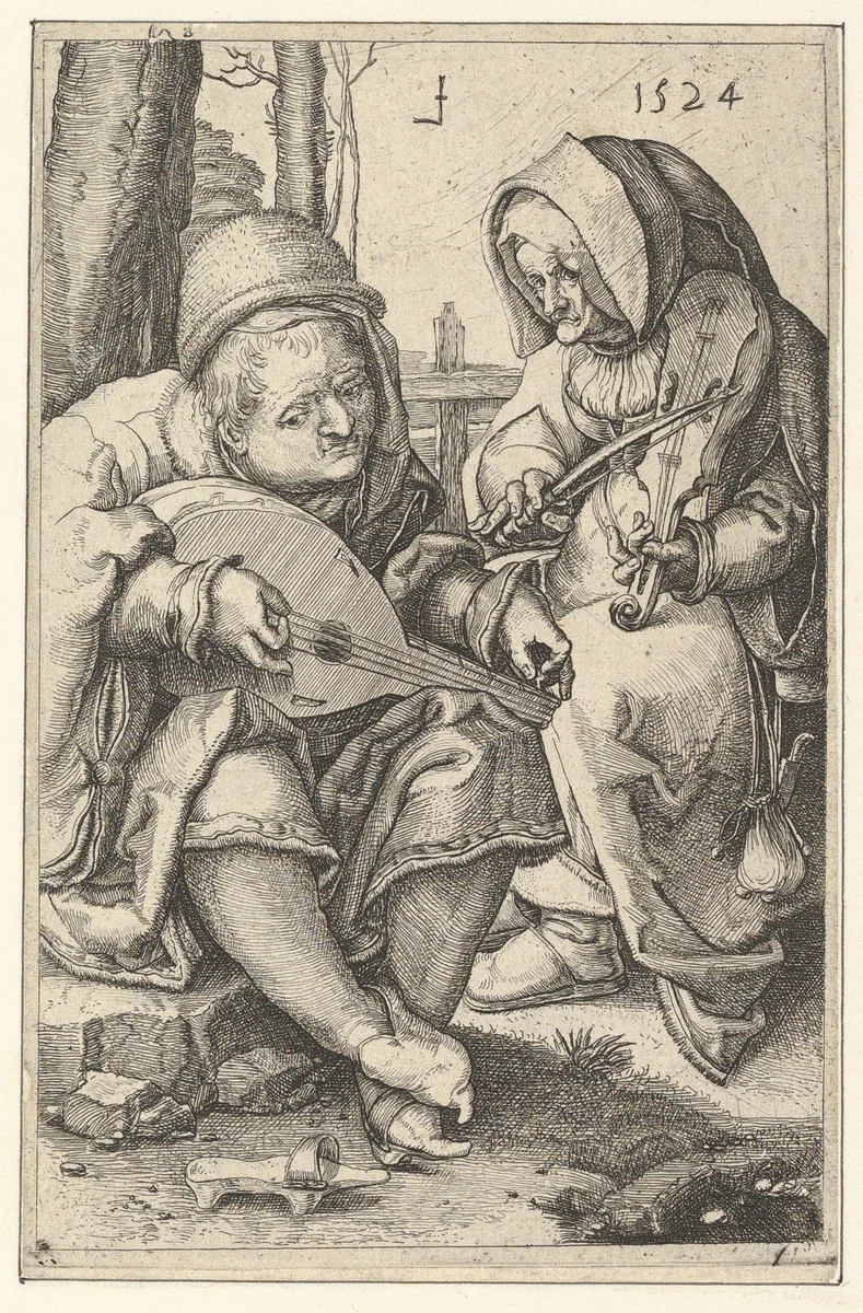 The Musicians (copy) by Lucas van Leyden, print, 1500-1533