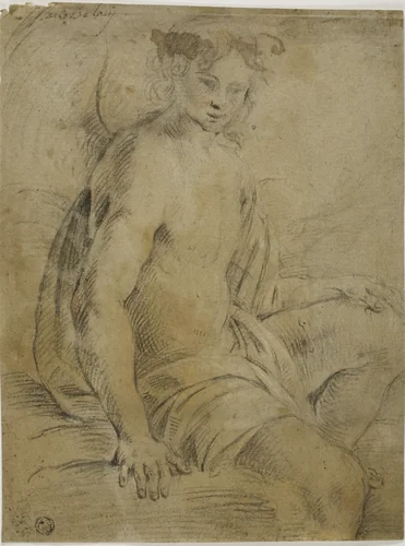 Seated Angel by Mario Balassi
Lorenzo del Pasinelli, drawing, 1624-1667
