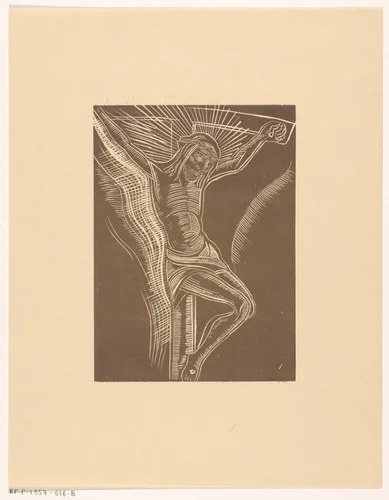 Christus aan het kruis by Lodewijk Schelfhout, print, 1935