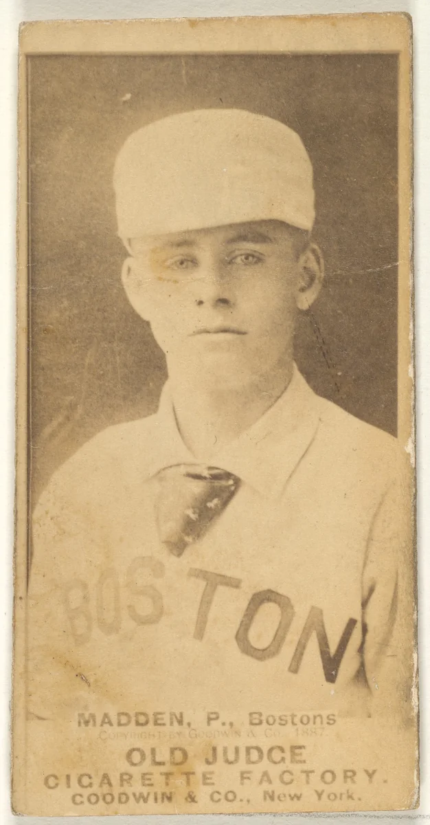 Madden, Pitcher, Boston, from the Old Judge series (N172) for Old Judge Cigarettes by Goodwin & Company, photograph, 1887