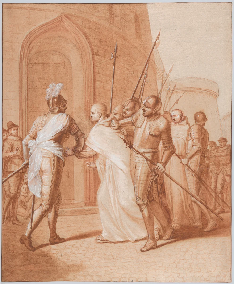 The arrest of Jean de La Barrière by the League at Lombez by Matthieu Elias, drawing, 1706-1707