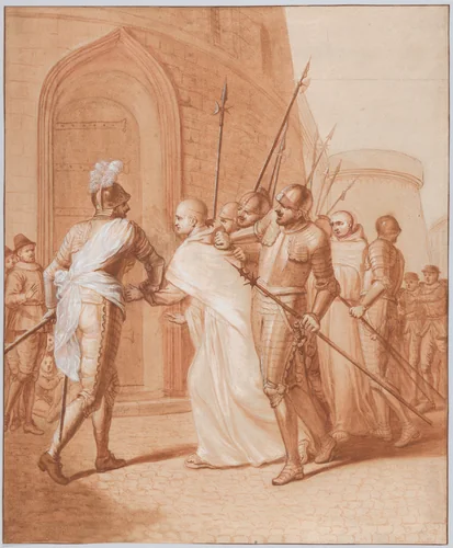 The arrest of Jean de La Barrière by the League at Lombez by Matthieu Elias, drawing, 1706-1707
