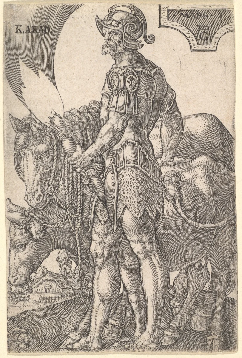 Mars, from "The Seven Planets" by Heinrich Aldegrever, print, 1533