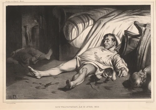 Rue Transnonain, le 15 avril 1834 by Honoré Daumier, print, 1834