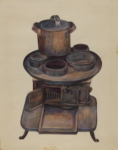 Toy Stove by Mina Lowry, index of american design, 1935-1942