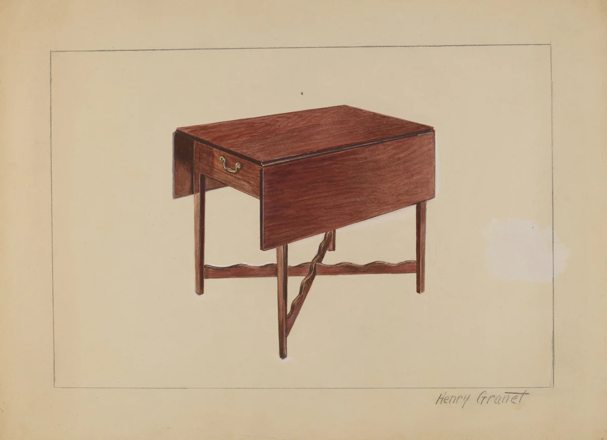 Drop-Leaf Table by Henry Granet, index of american design, 1936
