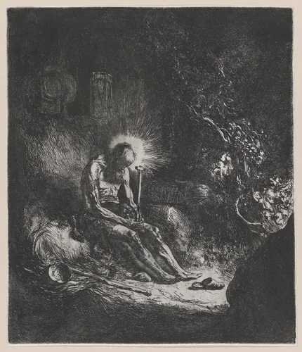 St. Jerome by Jan Lievens, print, 1620-1674