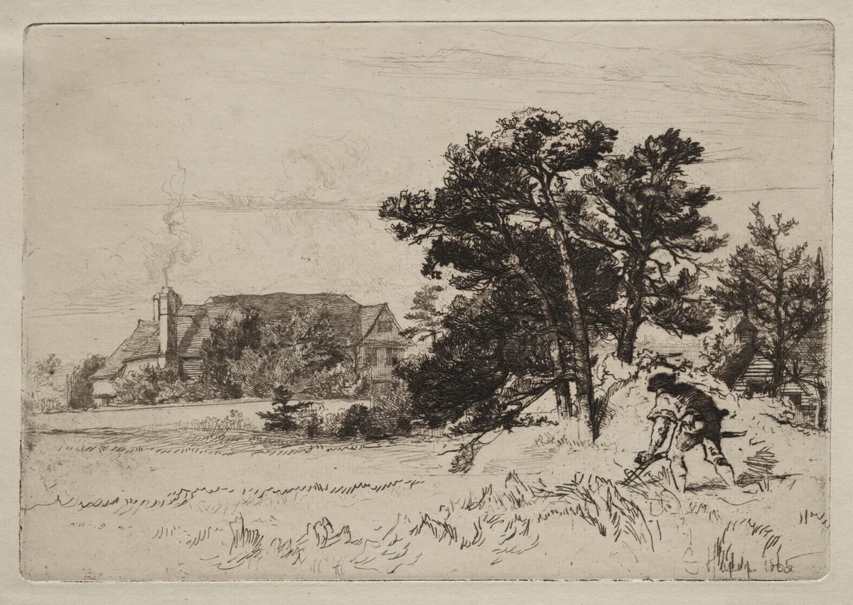 Old Willesley House by Francis Seymour-Haden, print, 1865