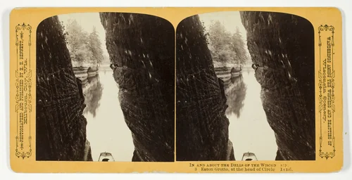 Eaton Grotto, at the head of Circle Bend, No. 3 from the series "In and About the Dells of the Wisconsin River" by Henry Hamilton Bennett, photograph, 1870-1908