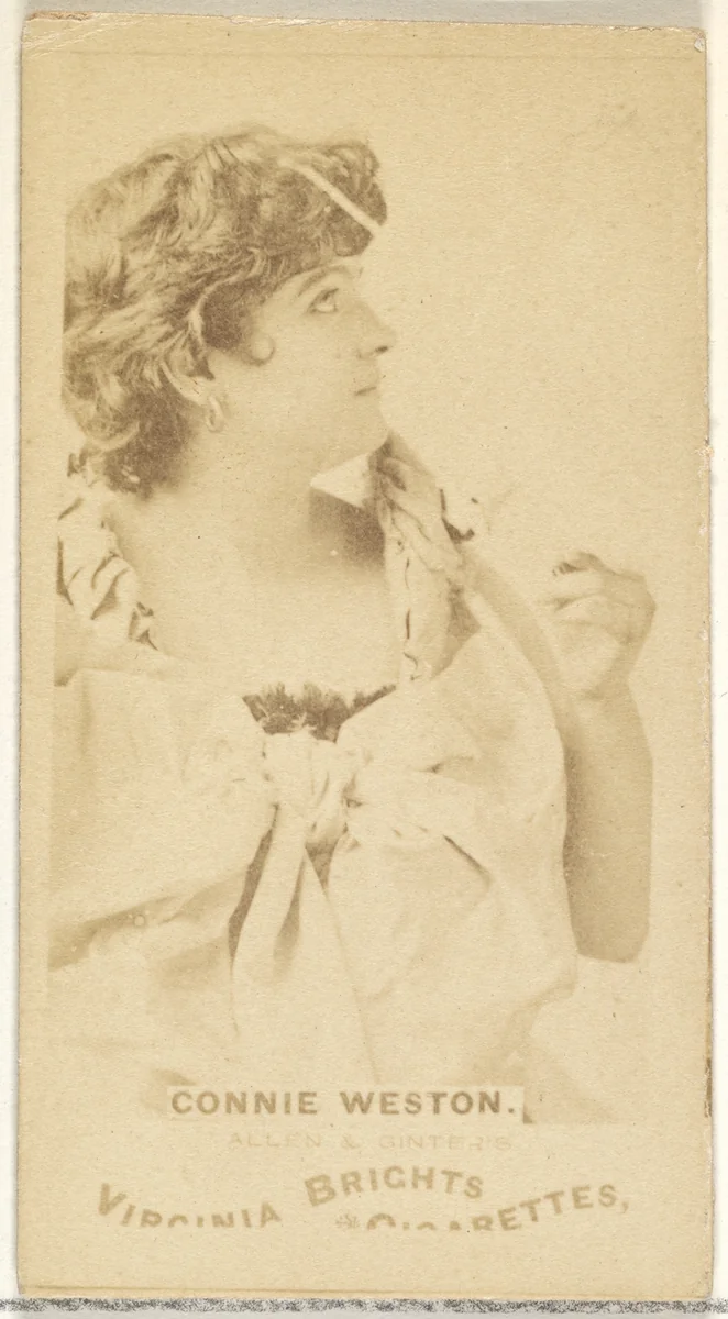 Connie Weston, from the Actors and Actresses series (N45, Type 1) for Virginia Brights Cigarettes by Allen & Ginter, photograph, 1885-1891