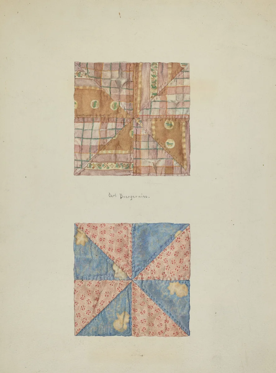 Squares of Patchwork by Carl Buergerniss, index of american design, 1939