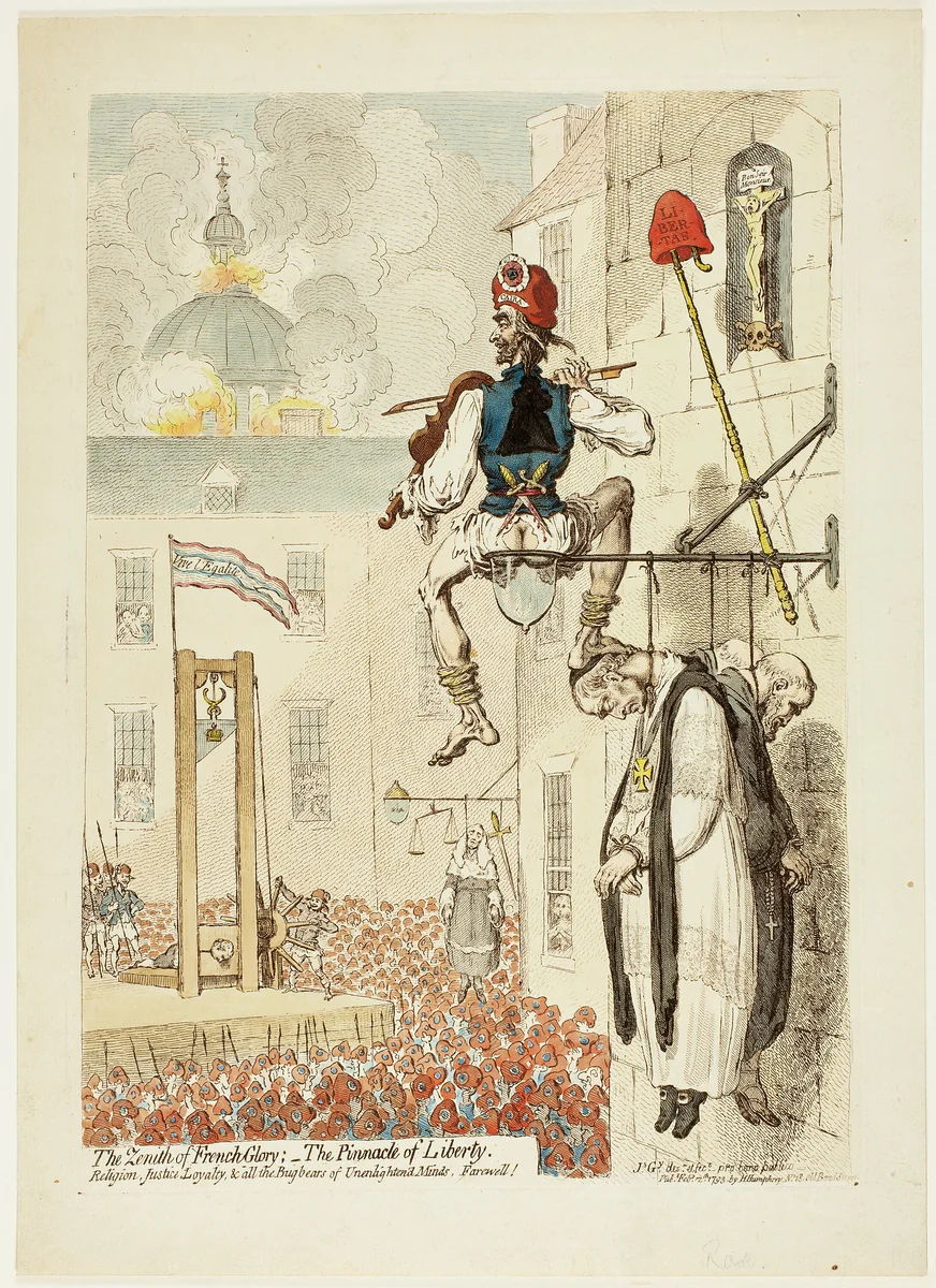 The Zenith of French Glory; The Pinnacle of Liberty by James Gillray, print, 1793