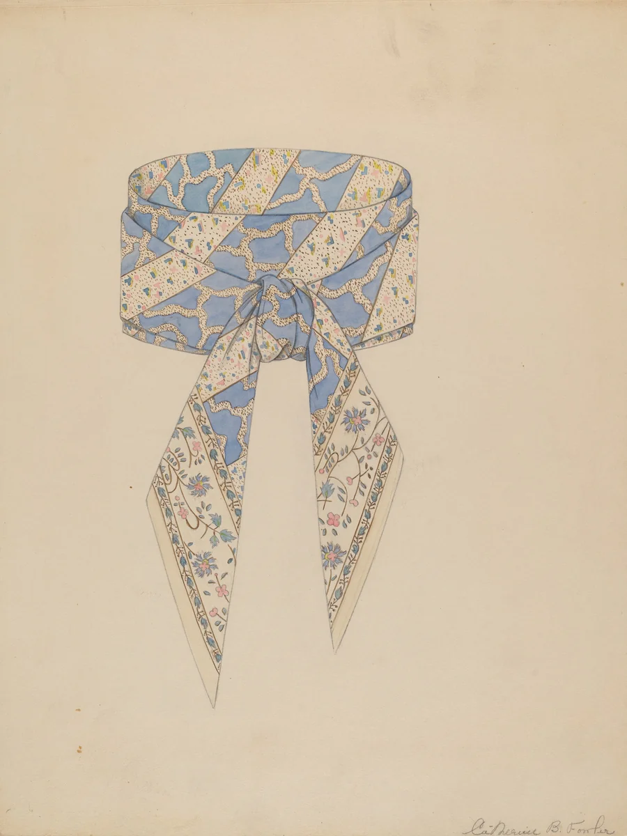 Cravat by Catherine Fowler, index of american design, 1937