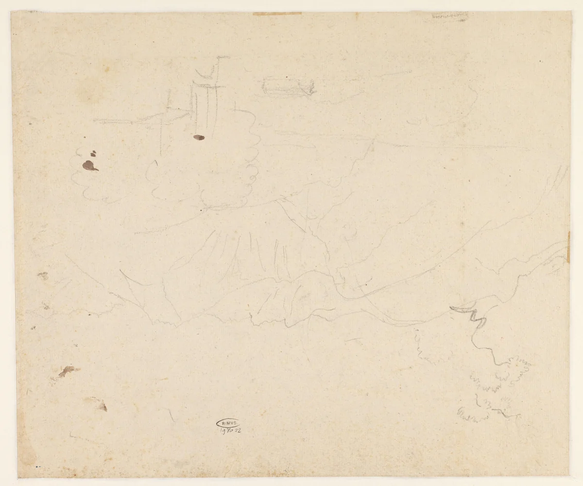 Schets van een berglandschap by Henry Swinburne, drawing, 1753-1803
