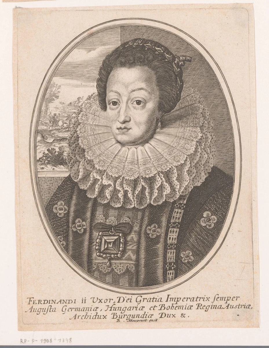 Portret van Maria Anna van Beieren by anonymous, print, 1610-1668