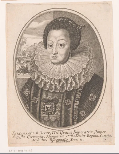 Portret van Maria Anna van Beieren by anonymous, print, 1610-1668