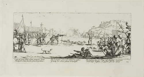 The Firing Squad, plate twelve from The Miseries of War by Jacques Callot, print, 1633