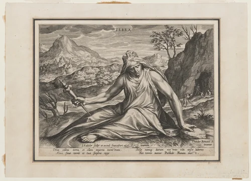 Earth by Jan Sadeler I; Dirck Barendsz, print, 1587