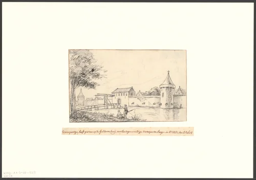 Gezicht op de Waterpoort by anonymous, drawing, 1658-1699