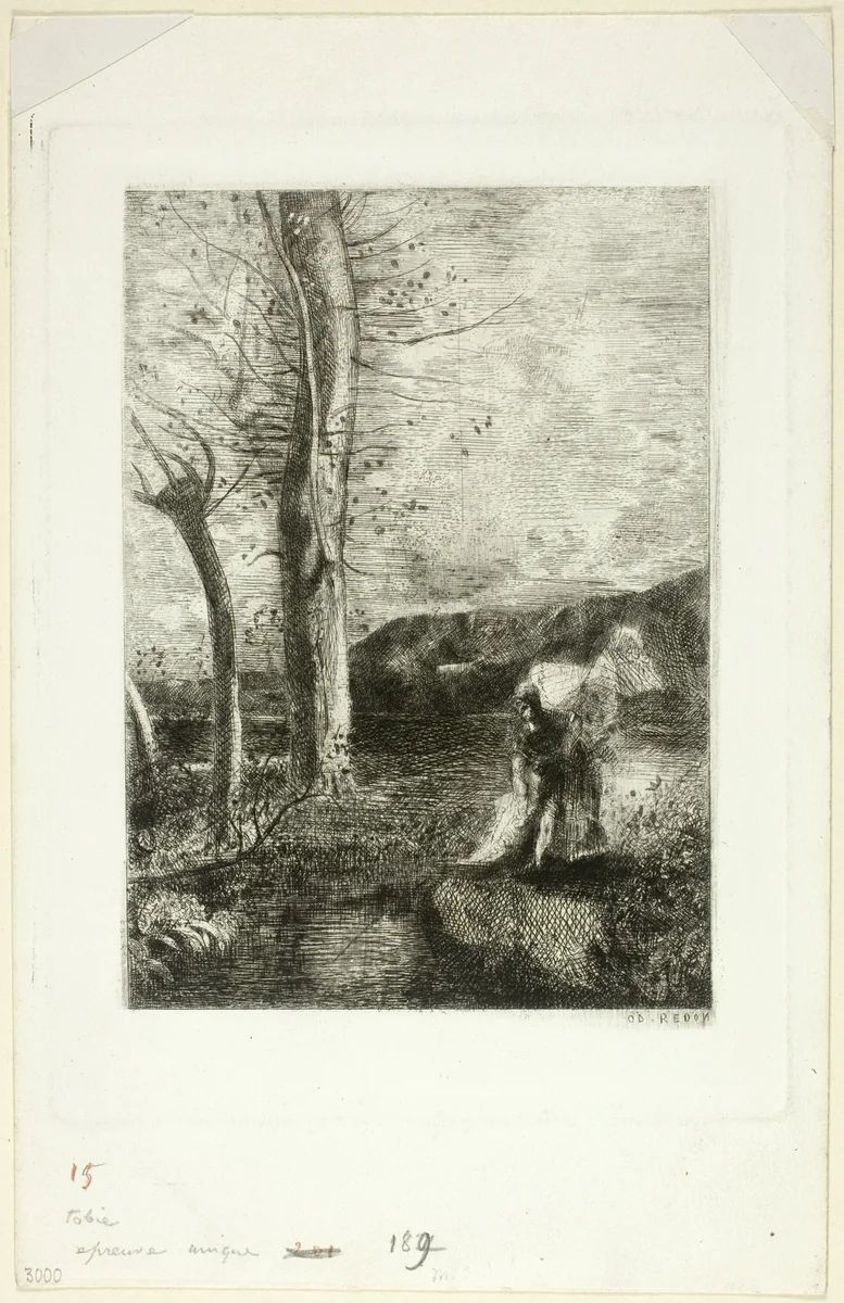 Tobias by Odilon Redon, print, 1875-1885