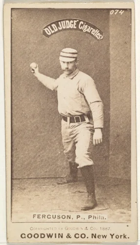 Charles J. "Charlie" Ferguson, Pitcher, Philadelphia, from the Old Judge series (N172) for Old Judge Cigarettes by Goodwin & Company, photograph, 1887