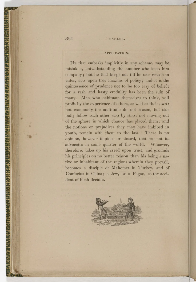 Tailpiece (page 324) from The Fables of Aesop by Thomas Bewick, illustrated book, 1818