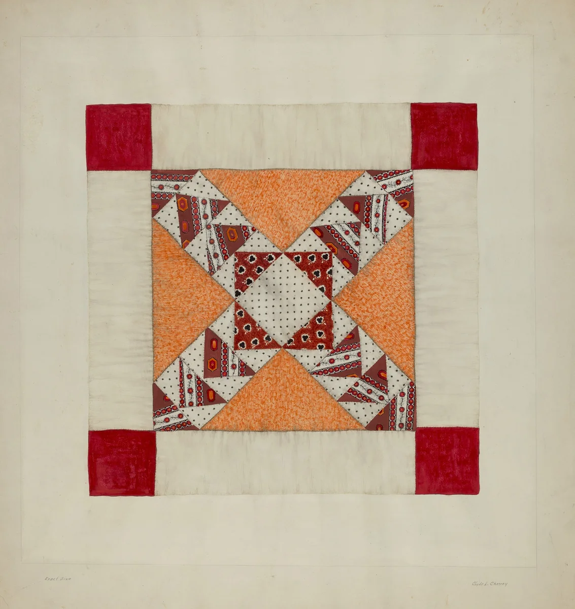Quilt by Clyde L. Cheney, index of american design, 1938