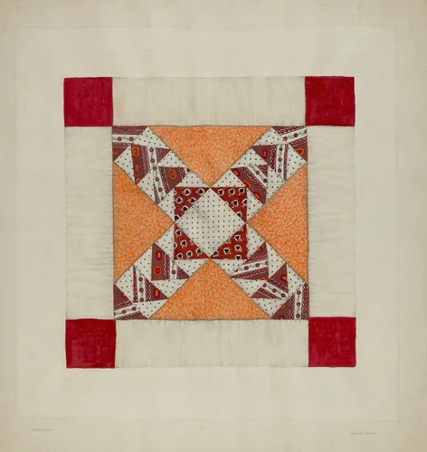 Quilt by Clyde L. Cheney, index of american design, 1938