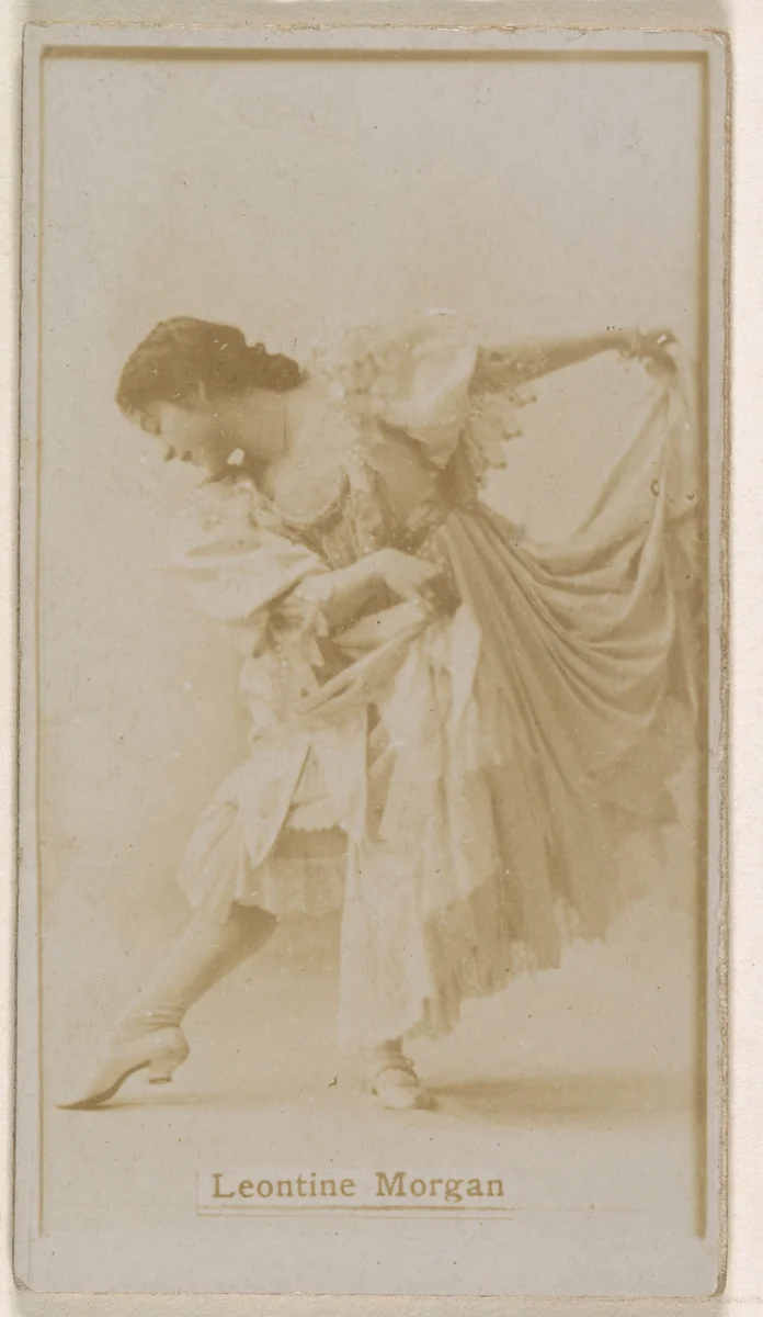 Leontine Morgan, from the Actresses series (N245) issued by Kinney Brothers to promote Sweet Caporal Cigarettes by Kinney Brothers Tobacco Company, photograph, 1890