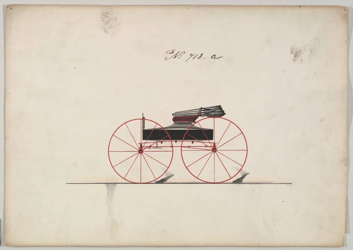 Design for Wagon, no. 718a by Brewster & Co., drawing, 1850-1870