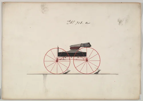 Design for Wagon, no. 718a by Brewster & Co., drawing, 1850-1870