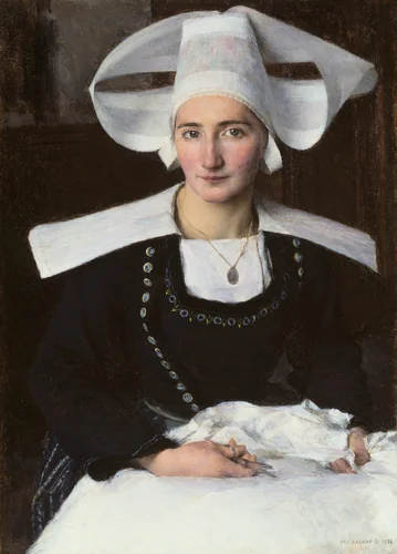 Woman from Brittany by Pascal-Adolphe-Jean Dagnan-Bouveret, painting, 1886