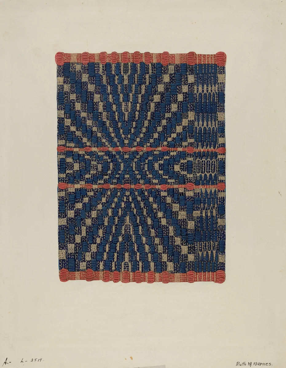 Coverlet Detail by Ruth M. Barnes, index of american design, 1937