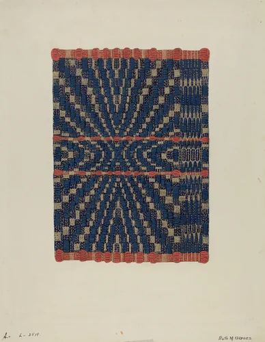 Coverlet Detail by Ruth M. Barnes, index of american design, 1937