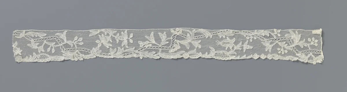 Mutsenstrook van kloskant met zigzag-rivière by anonymous, other, 1750-1760