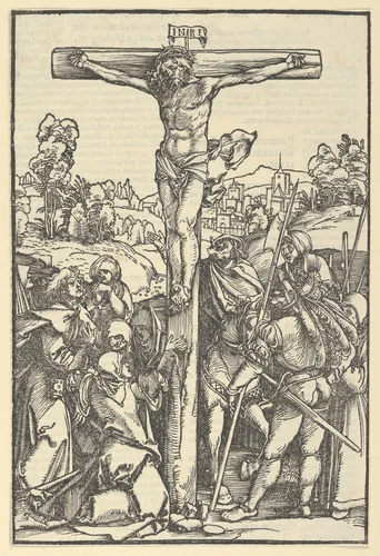 The Crucifixion, from Der beschlossen gart des rosenkranzes marie by Hans Schäufelein, print, 1505