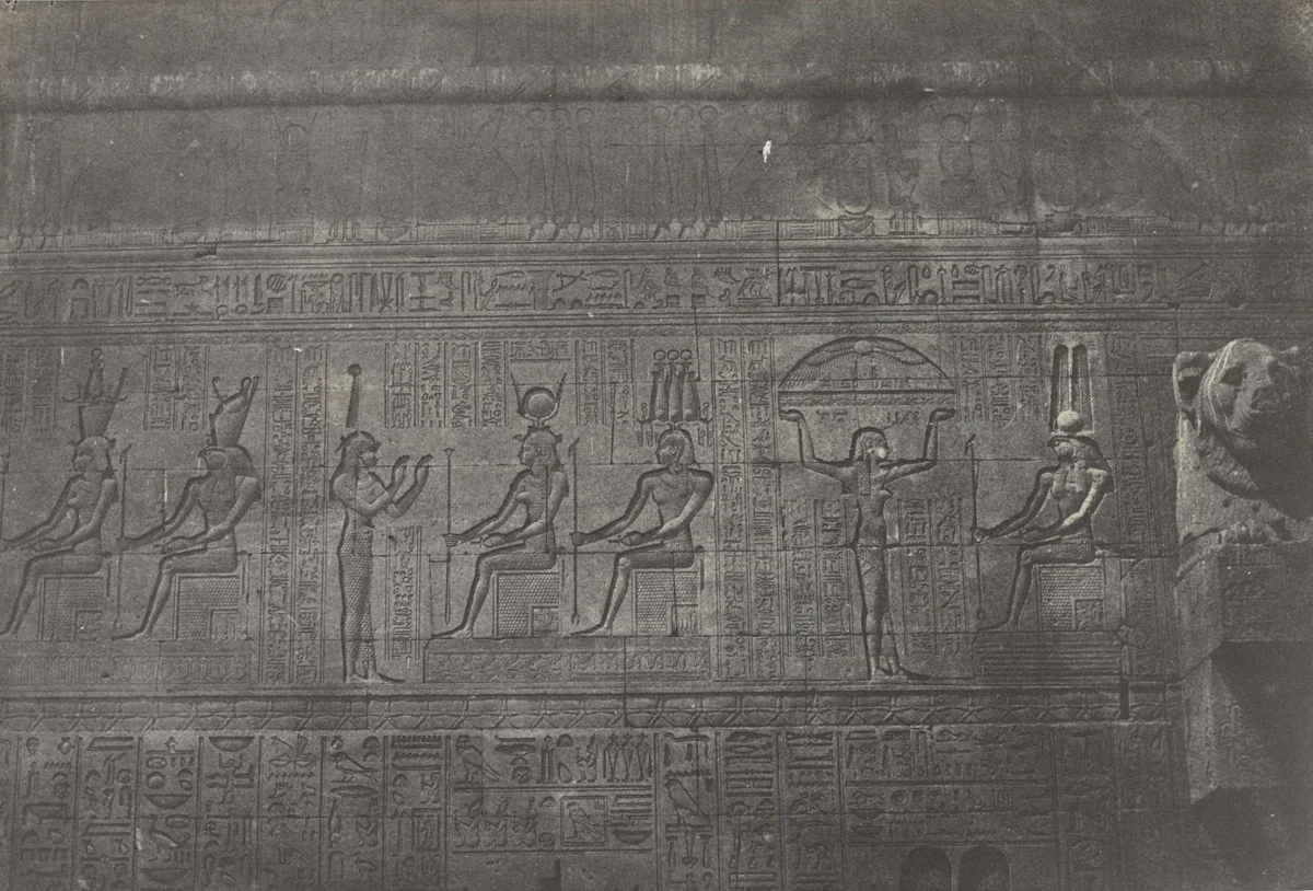 Grand Temple de Denderah, Sculptures de la Façade Postérieure by Maxime Du Camp, photograph, 1849